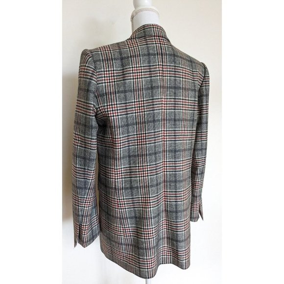 SANDRO Lauryn WOOL Boyfriend Plaid Blazer Size 40 (suit 10-14) - Picture 9 of 14